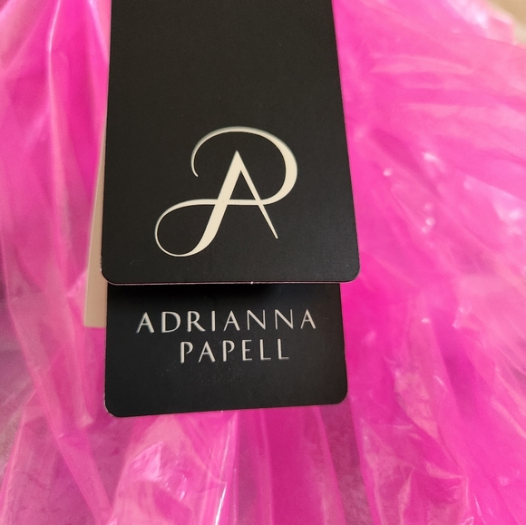 Adrianna Papell  Metallic Jacquard Dress Size 12 Blue Silver Hi-Lo Sleeveless - Picture 5 of 6